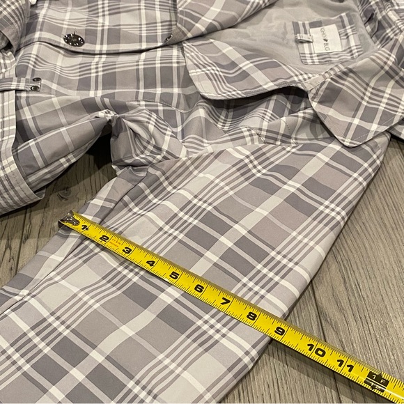Vintage Fashion Bug Trench Coat Women’s Plus Size 1X Gray Plaid Rain Jacket - Picture 14 of 15